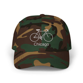 Buy green-camo Chicago, Illinois Dad Hat - Embroidered Chicago Classic Dad Cap