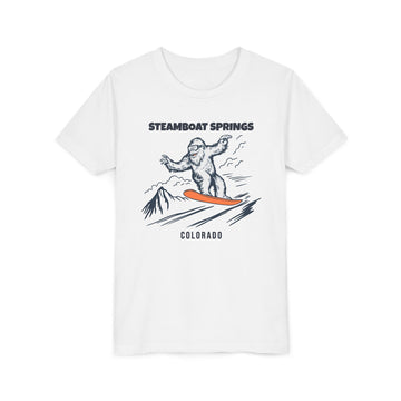 Steamboat Springs, Colorado Yeti Snowboard Youth Tee - Kids Skiing Shirt - 0