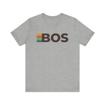 Buy athletic-heather Boston, Massachusetts tee - BOS t shirt retro stripes