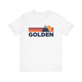 Retro Golden, Colorado T-shirt, Mountain Tee, Vintage Golden Unisex Jersey Shirt, Outdoor Hiking Apparel
