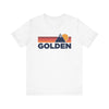Retro Golden, Colorado T-shirt, Mountain Tee, Vintage Golden Unisex Jersey Shirt, Outdoor Hiking Apparel