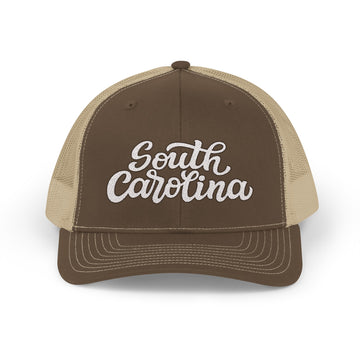 Buy brown-khaki South Carolina Snapback Trucker Cap - Embroidered South Carolina Hat
