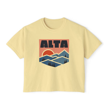 Alta, Utah Women's Boxy Graphic Tee - Slightly Cropped - 0