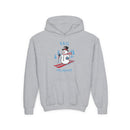 Vail, Colorado Youth Hoodie - Skiing Snowman Kids Vail Hooded Sweatshirt-2