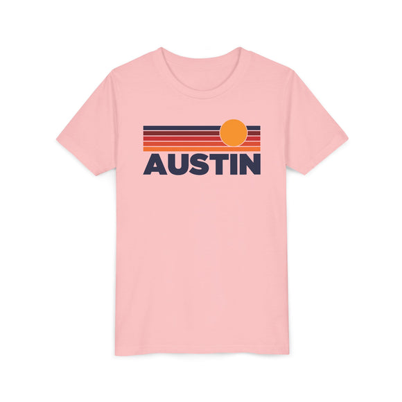 Austin, Texas Youth T-Shirt — Retro Sun Tee