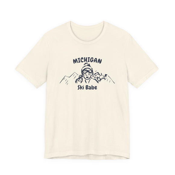 Michigan Ski Babe T‑Shirt - Retro Skiing Graphic Tee