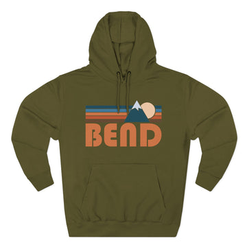 Buy army-green Bend, Oregon Hoodie - Retro Mountain Unisex Sweatshirt