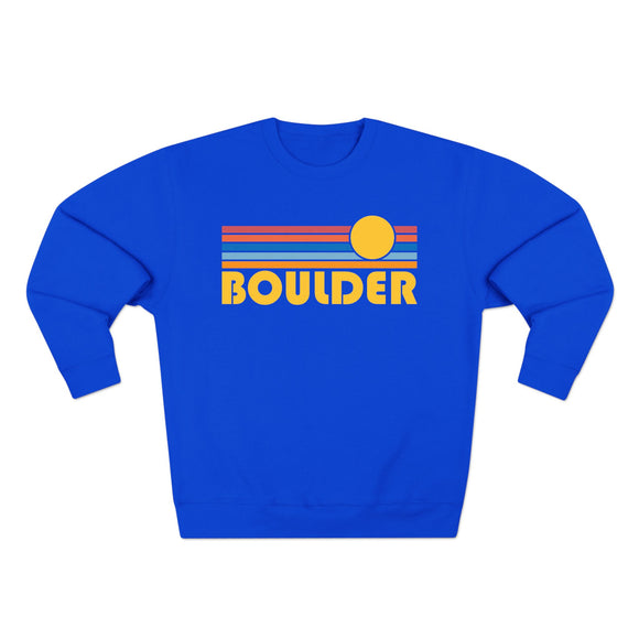 Premium Boulder, Colorado Retro Sun Graphic Sweatshirt