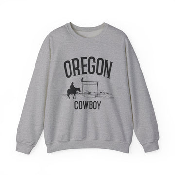 Buy sport-grey Oregon Sweatshirt - Oregon Cowboy Graphic Crewneck