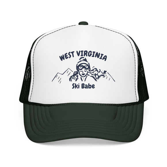 West Virginia Ski Babe Trucker Hat — Foam Mesh Cap