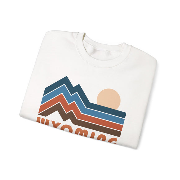 Wyoming Sweatshirt Retro Mountains, Wyoming Unisex Graphic Crewneck