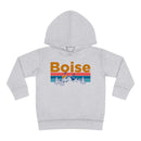 Boise Toddler Hoodie - Retro Mountain Sun Unisex Boise Toddler Sweatshirt-2