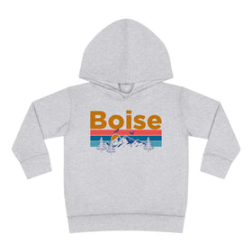 Boise Toddler Hoodie - Retro Mountain Sun Unisex Boise Toddler Sweatshirt