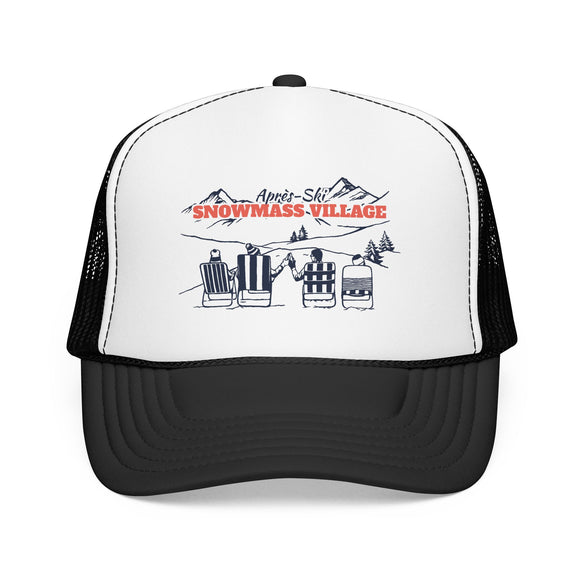 Snowmass Village, Colorado Après-ski Trucker Hat — Foam Mesh Cap