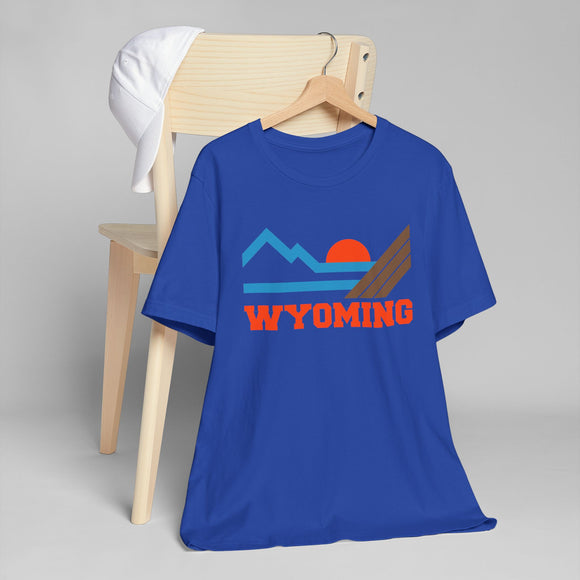 Wyoming Retro Mountains Sunset T-Shirt | Vintage Wyoming Tee