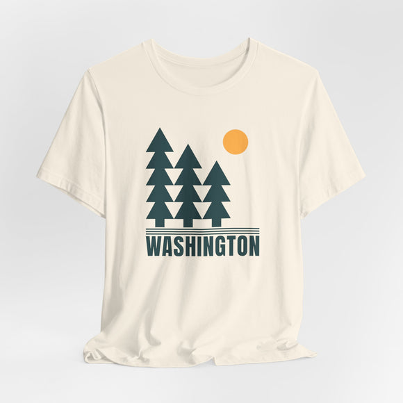 Washington T Shirt - Retro Trees Washington Tee