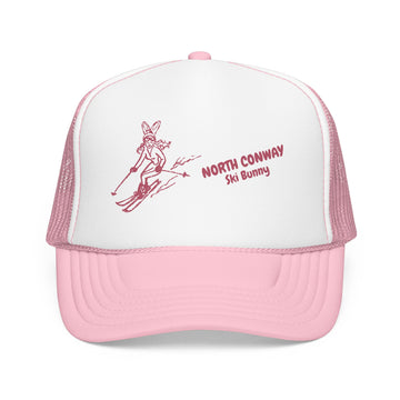 Buy light-pink-white North Conway, New Hampshire Ski Bunny Foam Trucker Hat