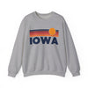 Iowa Sweatshirt Retro Sun Unisex - Vintage Iowa Inspired Warm Pullover Jumper