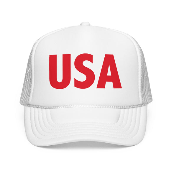 USA logo Foam Trucker Hat | Patriotic mesh cap