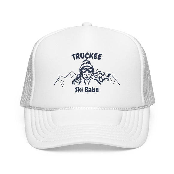 Truckee, California Ski Babe Trucker Hat — Foam Mesh Cap