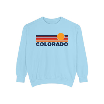 Buy chambray Colorado Sunset Stripes Sweatshirt | Comfort Colors - 100% Cotton