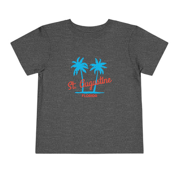 Buy dark-heather-grey St. Augustine, Florida Toddler T-Shirt - Retro Palm Tree Toddler St. Augustine Shirt