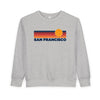 San Francisco, California Toddler Sweatshirt - Retro Sun San Francisco Toddler Crewneck Sweatshirt