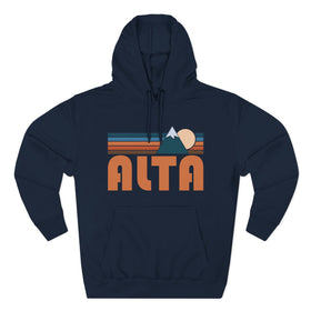 Buy navy Alta, Utah Hoodie - Retro Mountain Unisex Sweatshirt