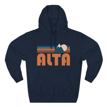 Buy navy Alta, Utah Hoodie - Retro Mountain Unisex Sweatshirt
