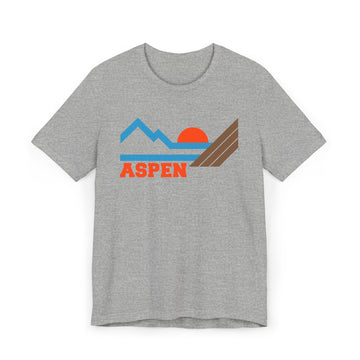 Buy athletic-heather Aspen, Colorado Retro Mountains Sunset T-Shirt | Vintage Aspen Tee