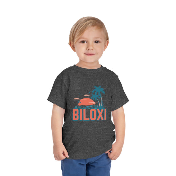 Biloxi, Mississippi Toddler T-Shirt - Retro Palm Tree Toddler Biloxi Shirt