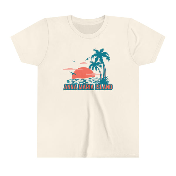 Anna Maria Island, Florida Youth Shirt - Retro Palm Tree Anna Maria Island Kid's T-Shirt