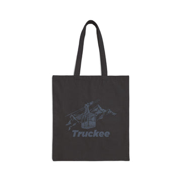 Truckee, California Cotton Canvas Tote Bag - 15" x 16" - Skier Sketch - 0