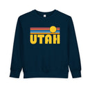Utah Toddler Sweatshirt - Retro Sun Utah Toddler Crewneck Sweatshirt-4