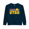 Utah Toddler Sweatshirt - Retro Sun Utah Toddler Crewneck Sweatshirt