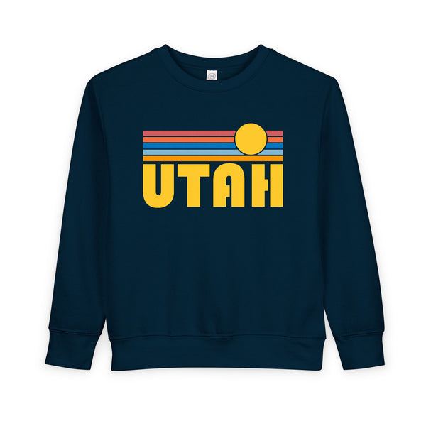 Utah Toddler Sweatshirt - Retro Sun Utah Toddler Crewneck Sweatshirt