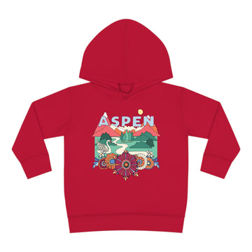 Buy vintage-red Aspen, Colorado Toddler Hoodie - Boho Mountain Unisex Aspen Toddler Sweatshirt