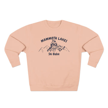 Buy pale-pink Premium Mammoth Lakes, California Ski Babe Sweatshirt