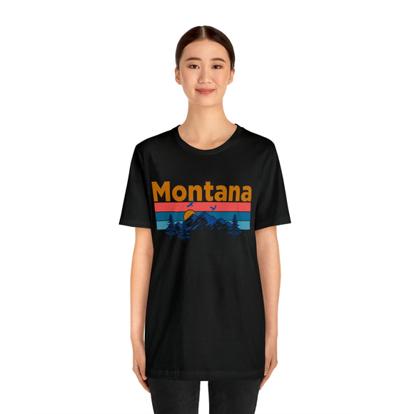 Montana T-Shirt - Mountain Sunset Unisex Montana Shirt