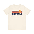 Seattle, Washington T-Shirt Retro Sun Ombre Unisex Tee, Vintage Washington Tee, Mountain Sun Seattle Tee, Washington Souvenir Shirt-3