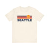 Seattle, Washington T-Shirt Retro Sun Ombre Unisex Tee, Vintage Washington Tee, Mountain Sun Seattle Tee, Washington Souvenir Shirt