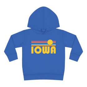 Iowa Toddler Hoodie - Retro Sunrise Unisex Iowa Toddler Sweatshirt