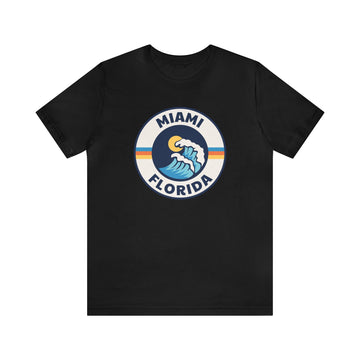 Buy black Miami, Florida T-Shirt - Unisex Miami Shirt - Wave Circle