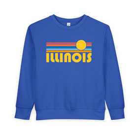 Illinois Toddler Sweatshirt - Retro Sun Illinois Toddler Crewneck Sweatshirt
