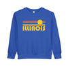 Illinois Toddler Sweatshirt - Retro Sun Illinois Toddler Crewneck Sweatshirt