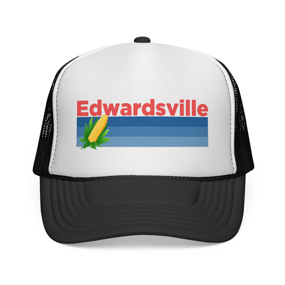 Edwardsville, Illinois Retro Corn and Farm Trucker Hat