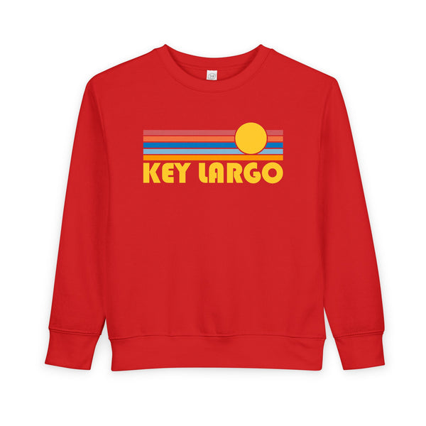 Key Largo, Florida Toddler Sweatshirt - Retro Sun Key Largo Toddler Crewneck Sweatshirt