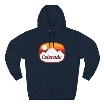 Buy navy Premium Colorado Hoodie - Retro Unisex Sweatshirt - Sunset Oval