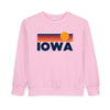 Iowa Toddler Sweatshirt - Retro Sun Iowa Toddler Crewneck Sweatshirt