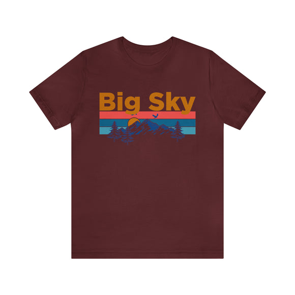 Big Sky, Montana Shirt - Mountain Sunset Unisex Big Sky T-Shirt